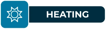 Icon with a sun symbol next to the word "HEATING" on a dark teal background.